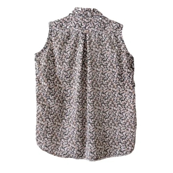 ExOfficio | Watercolor Floral Sleeveless Button Down Cotton Shirt, Medium - Picture 2 of 7